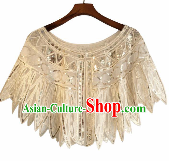 Top Professional Latin Dance Golden Sequins Cloak Modern Dance Blouse Stage Performance Costume for Women