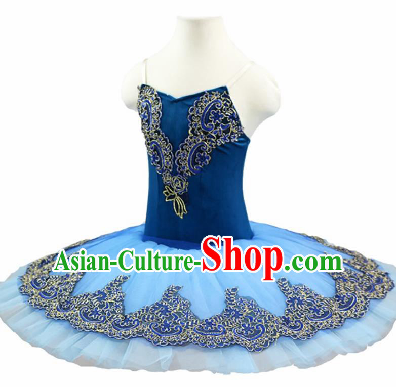 Professional Ballet Dance Tutu Short Dress Modern Dance Ballerina Stage Performance Costume for Kids