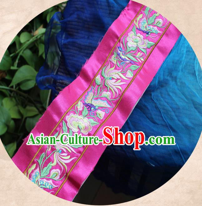 Chinese Traditional Embroidered Chrysanthemum Butterfly Rosy Applique Embroidery Patch Embroidery Craft Accessories