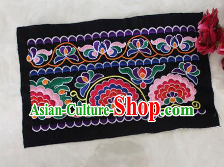 Chinese Traditional Embroidered Black Applique Embroidery Patch Embroidery Craft Accessories