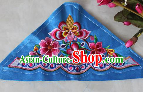 Chinese Traditional Embroidered Alocasia Blue Applique Embroidery Patch Embroidery Craft Accessories