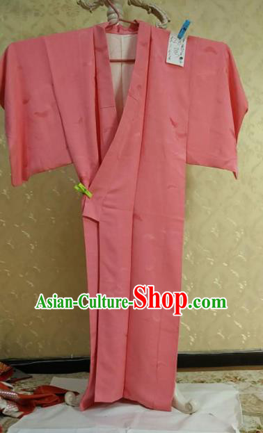 Traditional Japan Geisha Pink Brocade Furisode Kimono Asian Japanese Fashion Apparel Costume for Women