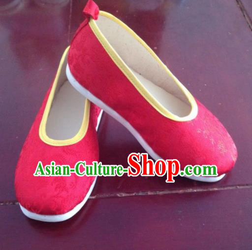 Asian Chinese Traditional Wedding Red Satin Shoes Princess Shoes Opera Shoes Hanfu Shoes for Women