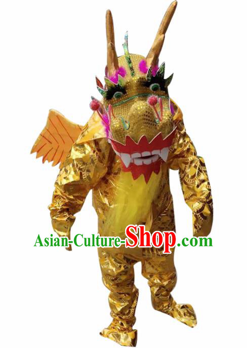 Traditional Chinese New Year Cosplay Golden Dragon Costume Complete Set