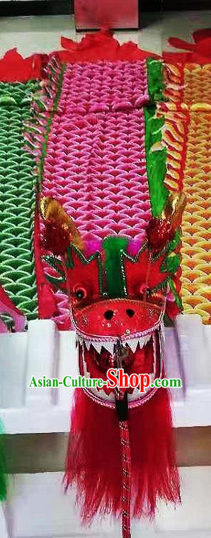 Chinese Traditional Dragon Dance Red Dragon Head Lantern Festival Folk Dance Prop