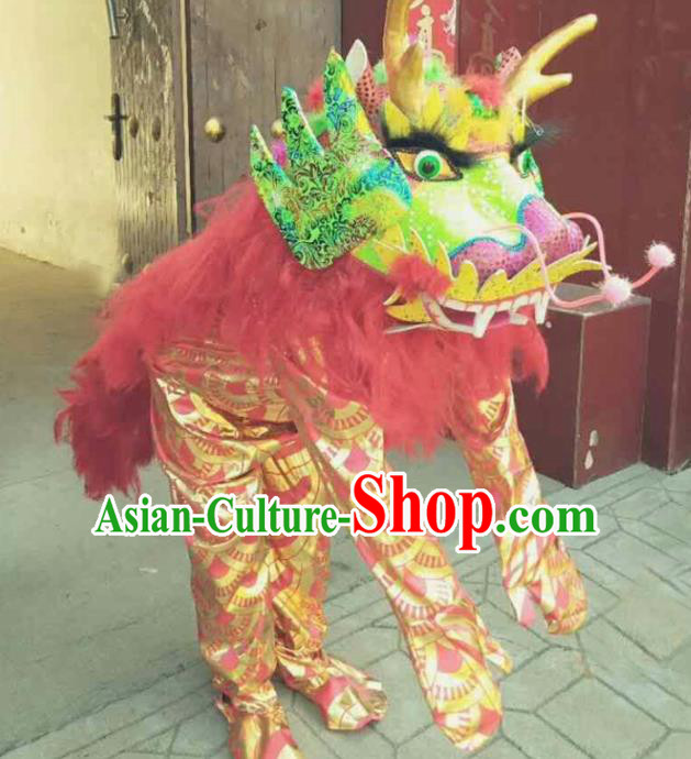 Cosplay Kylin Traditional Chinese New Year Red Costume Complete Set