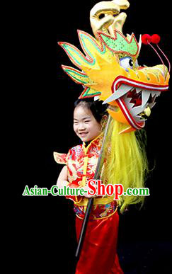 Chinese Traditional Dragon Dance Yellow Head Lantern Festival Folk Dance Prop Complete Set