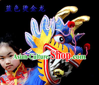 Chinese Traditional Dragon Dance Royalblue Head Lantern Festival Folk Dance Prop Complete Set