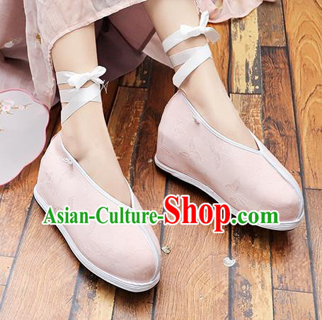 Asian Chinese Traditional Princess Shoes Pink Shoes Opera Shoes Hanfu Shoes for Women