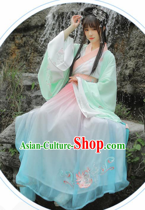 Traditional Chinese Jin Dynasty Imperial Consort Hanfu Dress Ancient Palace Princess Historical Costumes for Women