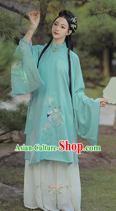 Traditional Chinese Ming Dynasty Royal Infanta Green Hanfu Dress Ancient Nobility Lady Historical Costumes for Women