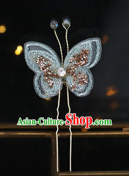 Chinese Traditional Hanfu Green Butterfly Hairpins Ancient Princess Hair Accessories for Women