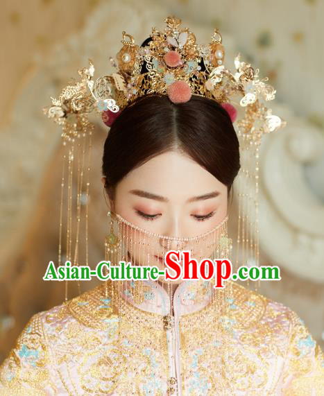 Chinese Traditional Ancient Bride Phoenix Coronet Wedding Hair Accessories for Women