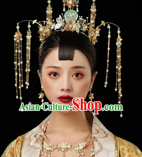 Chinese Traditional Ancient Phoenix Coronet Hairpins Bride Headdress Wedding Hair Accessories for Women