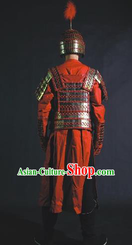 Chinese Traditional Qin Dynasty General Body Armor Ancient Swordsman Costumes for Men