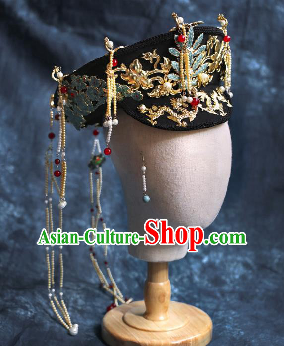Chinese Traditional Qing Dynasty Queen Hat Hairpins Ancient Empress Hair Accessories for Women
