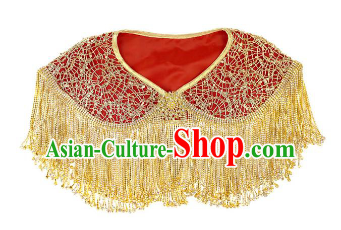 Chinese Ancient Wedding Bride Tassel Shoulder Accessories Traditional Xiuhe Suit Cappa for Women