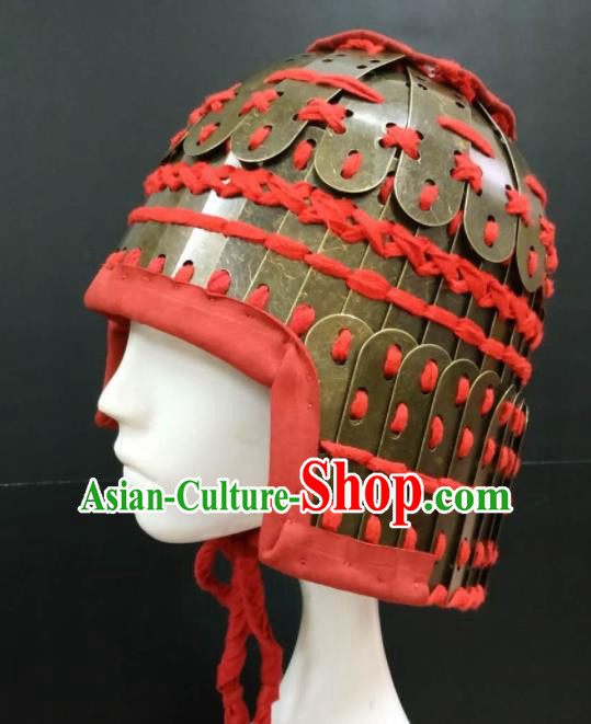 Chinese Traditional Han Dynasty Soldier Helmet Ancient Swordsman Hat Headwear for Men