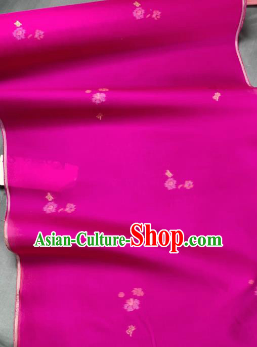 Chinese Traditional Classical Pattern Design Rosy Silk Fabric Asian Hanfu Material