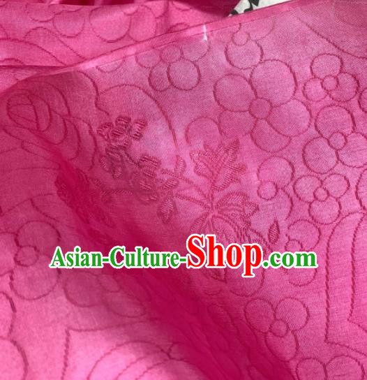 Chinese Traditional Classical Roses Pattern Design Peach Pink Silk Fabric Asian Hanfu Material