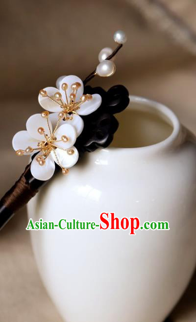 Traditional Chinese Handmade Ebony Hairpins Headdress Ancient Hanfu Hair Accessories for Women
