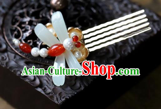 Traditional Chinese Handmade Dragonfly Hair Comb Headdress Ancient Hanfu Hair Accessories for Women