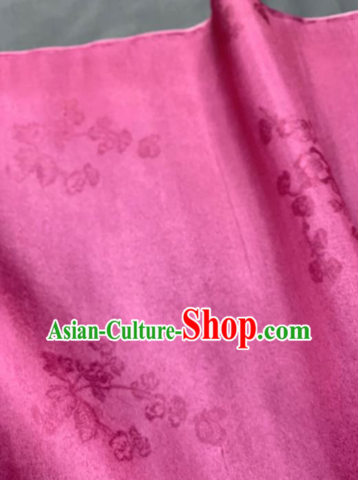 Chinese Traditional Classical Plum Blossom Pattern Design Peach Pink Silk Fabric Asian Hanfu Material