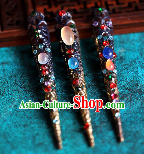 Traditional Chinese Qing Dynasty Empress Nail Wraps Ancient Handmade Fingernail Gems Accessories for Women