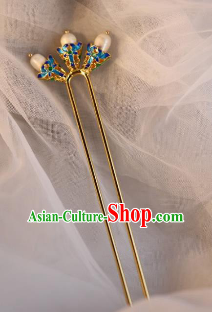 Traditional Chinese Handmade Brass Hairpins Headdress Ancient Hanfu Hair Accessories for Women