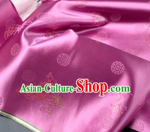 Chinese Classical Longevity Flowers Pattern Design Pink Silk Fabric Asian Traditional Hanfu Brocade Material