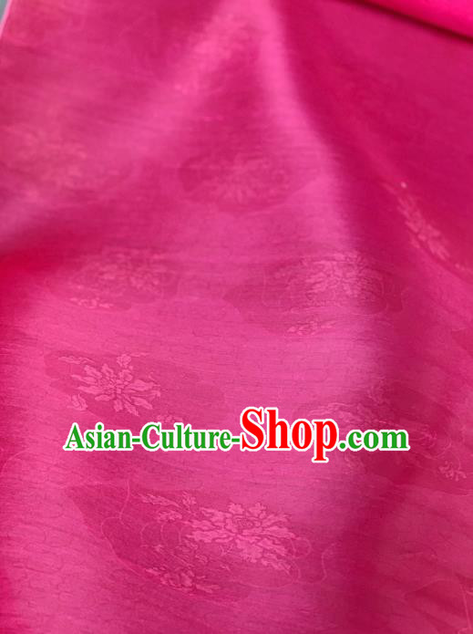 Chinese Classical Peony Flowers Pattern Design Peach Pink Silk Fabric Asian Traditional Hanfu Brocade Material