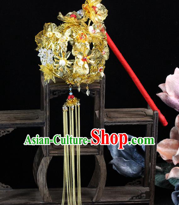 Traditional Chinese Wedding Prop Golden Lantern Ancient Bride Handmade Accessories for Women