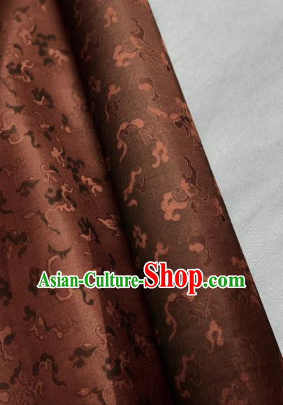 Chinese Traditional Classical Pattern Design Brown Silk Fabric Asian Hanfu Material