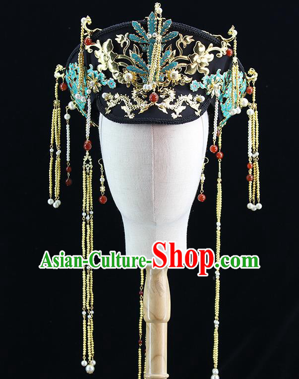 Traditional Chinese Qing Dynasty Hat Phoenix Coronet Headdress Ancient Queen Hair Accessories for Women