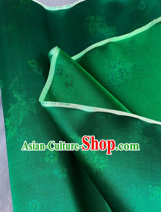 Chinese Traditional Classical Pattern Design Deep Green Silk Fabric Asian Hanfu Material