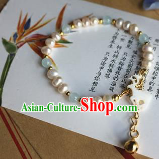 Traditional Chinese Handmade Pearls Bracelet Ancient Hanfu Bangle Accessories for Women