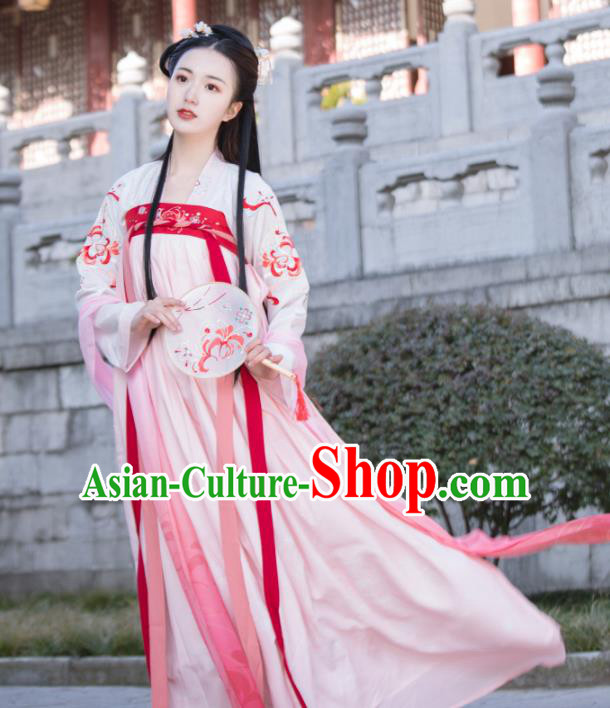 Chinese Traditional Tang Dynasty Palace Princess Hanfu Dress Ancient Court Lady Historical Costumes for Women