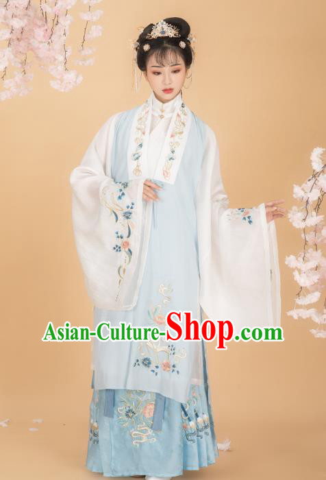 Chinese Traditional Ming Dynasty Patrician Mistress Blouse and Skirt Ancient Royal Infanta Historical Costumes for Women