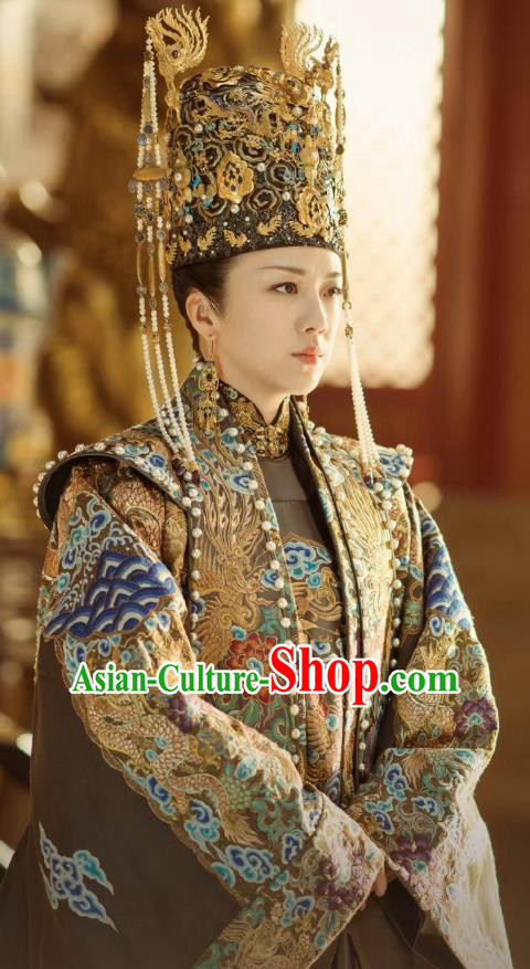 Chinese Ancient Drama Empress of the Ming Dynasty Sun Ruowei Tang Wei Replica Costumes and Headpiece Complete Set