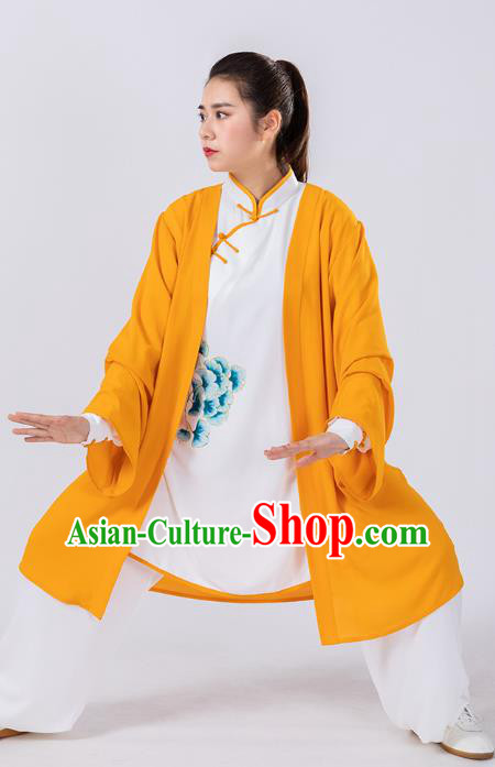 Traditional Chinese Hand Painting Peony Tai Chi Suit Martial Arts Stage Performance Costumes for Women