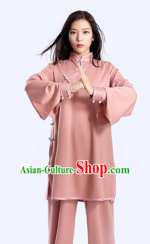 Top Tai Chi Kung Fu Competition Deep Pink Outfits Chinese Traditional Martial Arts Costumes for Women