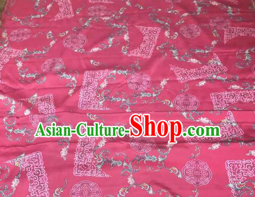 Chinese Traditional Design Pattern Red Silk Fabric Cheongsam Gambiered Guangdong Gauze Drapery