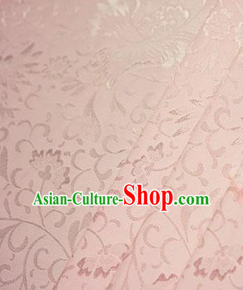 Chinese Traditional Little Flowers Pattern Design Light Pink Brocade Fabric Hanfu Dress Satin Tapestry Drapery