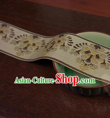 Chinese Traditional Embroidered Yellow Band Decorative Border Collar Accessories