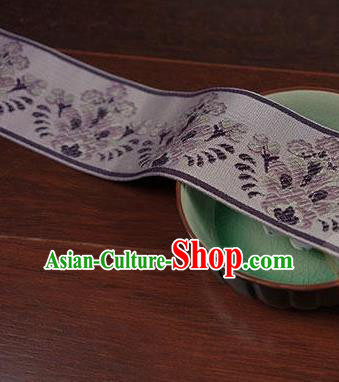 Chinese Traditional Embroidered Purple Band Decorative Border Collar Accessories