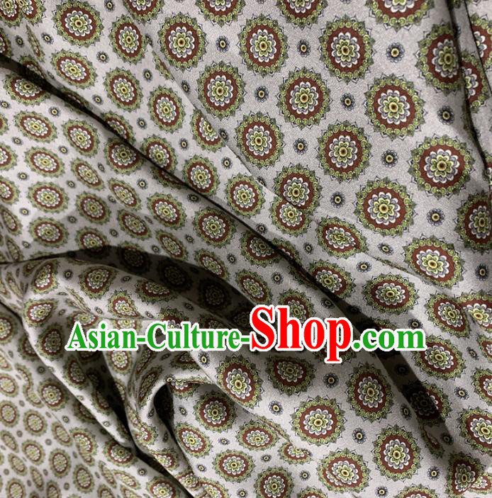 Chinese Traditional Flowers Design Pattern Light Grey Silk Fabric Cheongsam Mulberry Silk Drapery