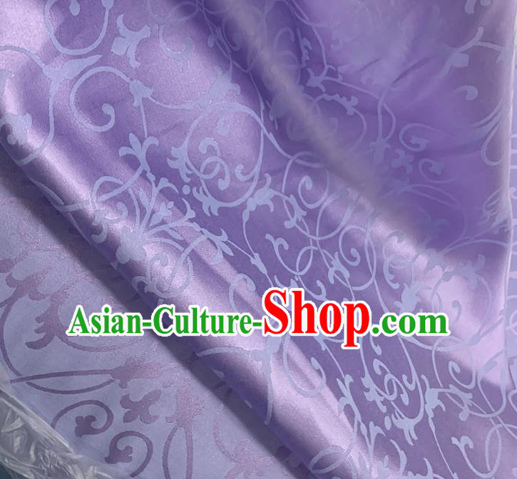 Chinese Traditional Twine Design Pattern Purple Silk Fabric Cheongsam Mulberry Silk Drapery