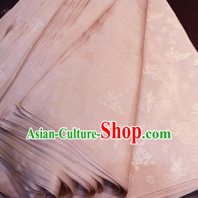 Chinese Traditional Jacquard Butterfly Design Pattern Pink Silk Fabric Cheongsam Mulberry Silk Drapery