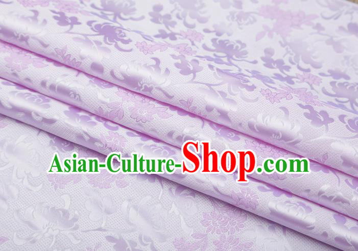 Chinese Traditional Jacquard Pattern Lilac Brocade Fabric Cheongsam Tapestry Drapery