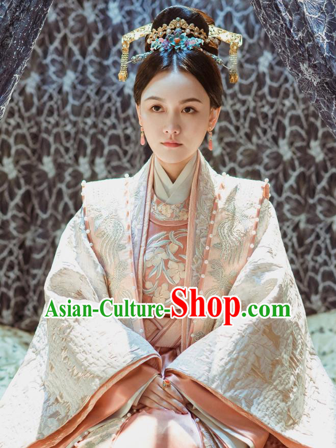 Drama Empress of the Ming Dynasty Chinese Ancient Consort Pu Replica Costumes and Headpiece Complete Set